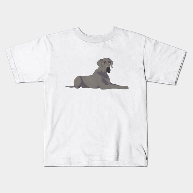 Great Dane Kids T-Shirt by SkyBlueArts